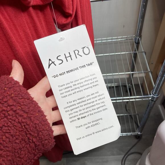 Ashro Women's Red Draped Jersey Maxi Dress Size 18 Batwing Sleeves Boho Flowy - Picture 7 of 11